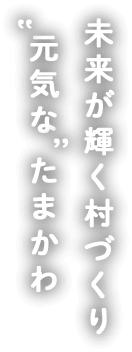 未来が輝く村づくり 「元気な」たまかわ