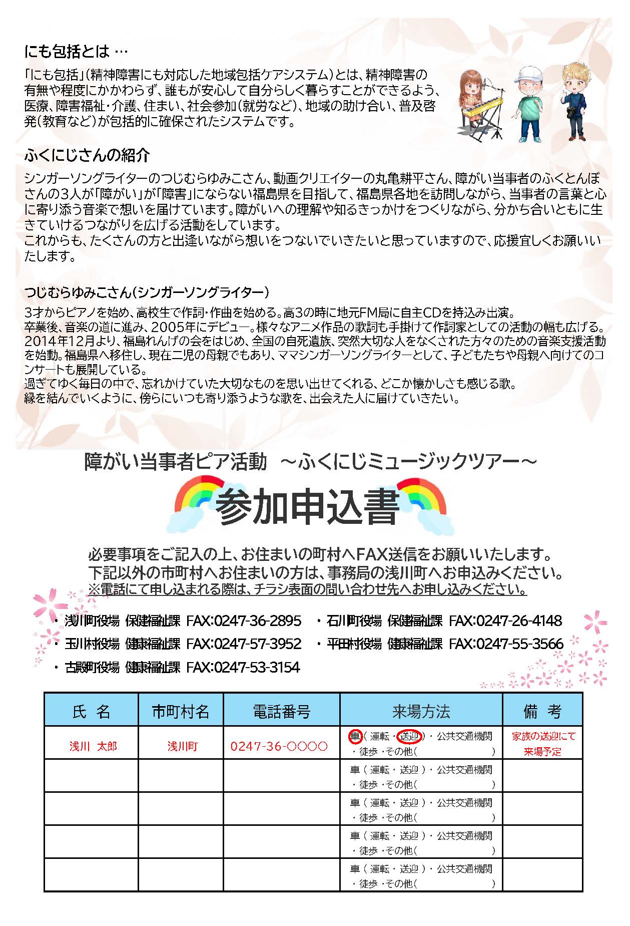 R8ふくにじミュージックツアーチラシ